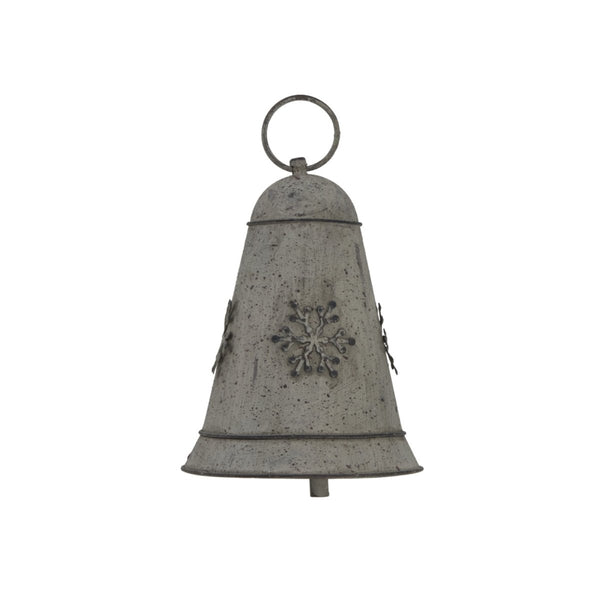 Medium Rustic Metal Hanging Bell With Snowflake - Bench Store - Bench Store