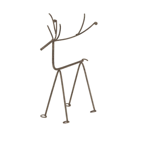 Medium Rustic Metal Reindeer On Stand - Bench Store - Bench Store