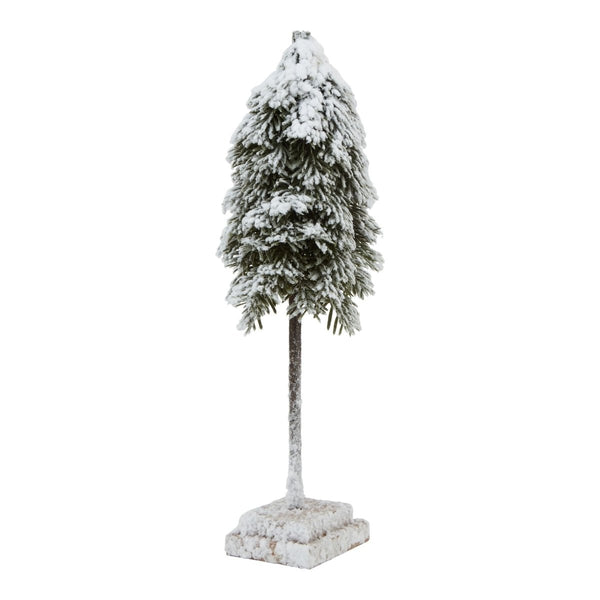 Medium Snowy Cedar Tree On Wood Block - Bench Store - Bench Store