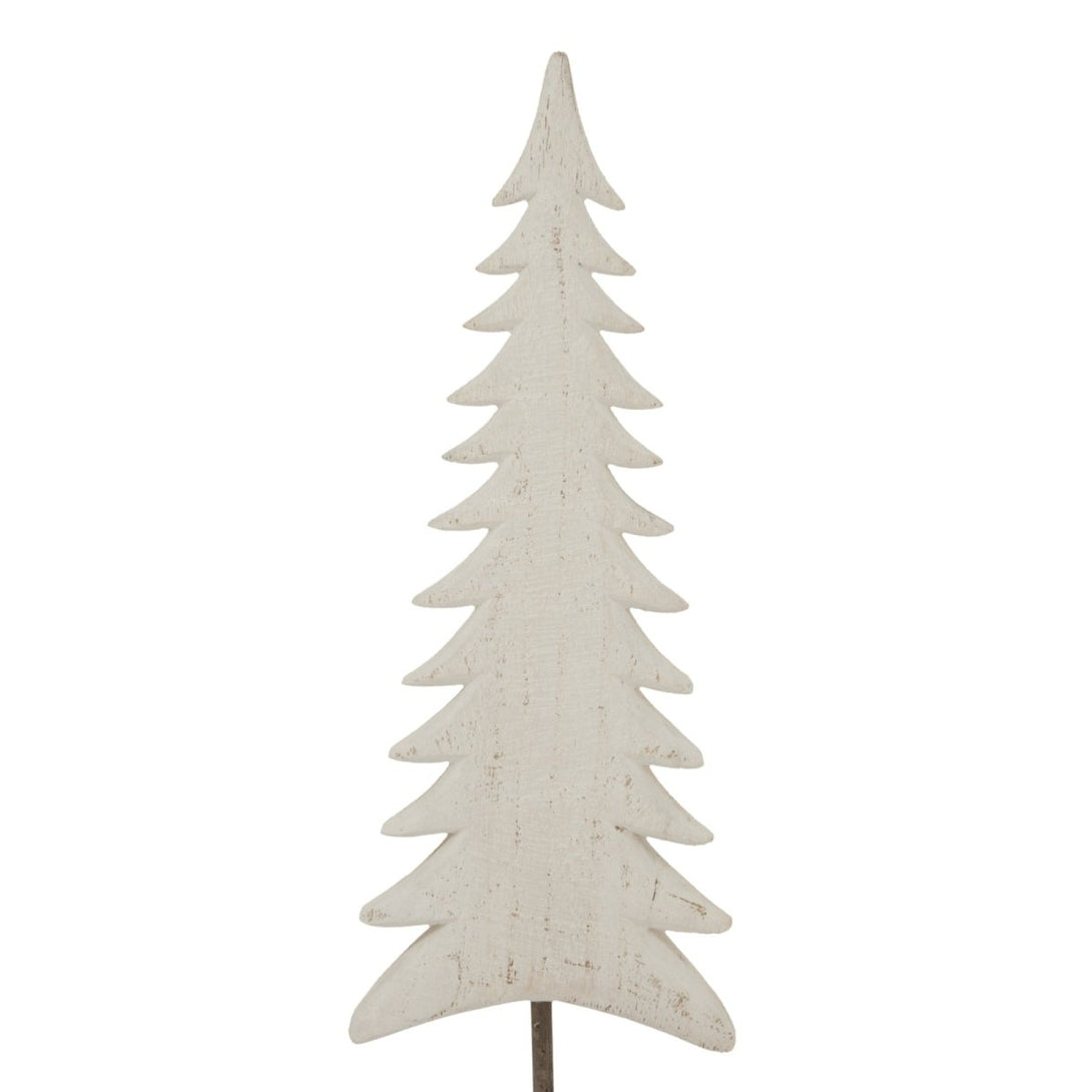 Medium Whitewashed Tall Tree On Stand - Bench Store - Bench Store