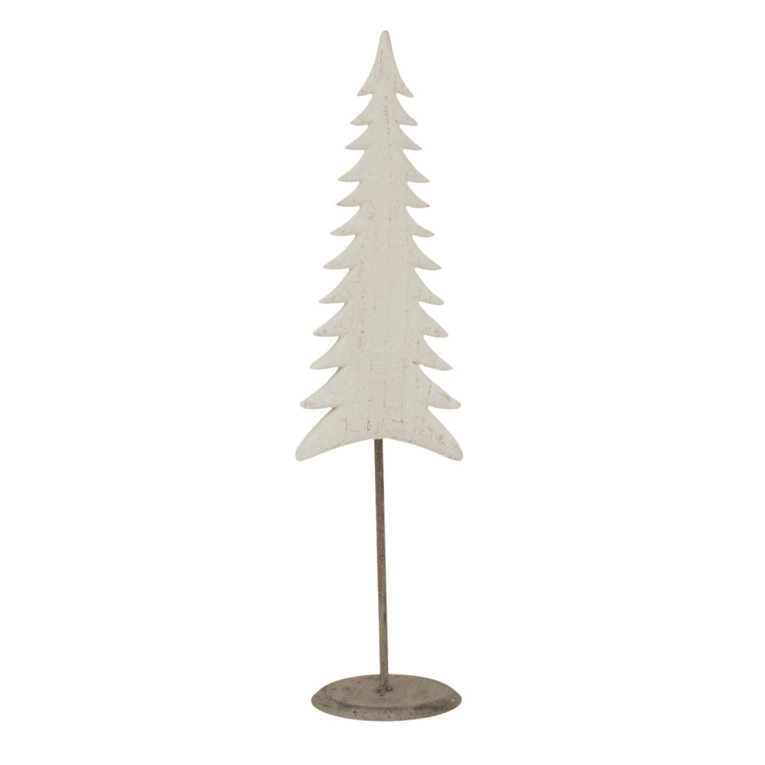 Medium Whitewashed Tall Tree On Stand - Bench Store - Bench Store