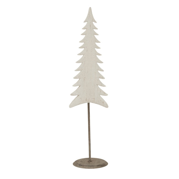 Medium Whitewashed Tall Tree On Stand - Bench Store - Bench Store