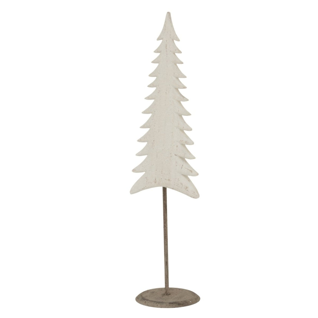 Medium Whitewashed Tall Tree On Stand - Bench Store - Bench Store
