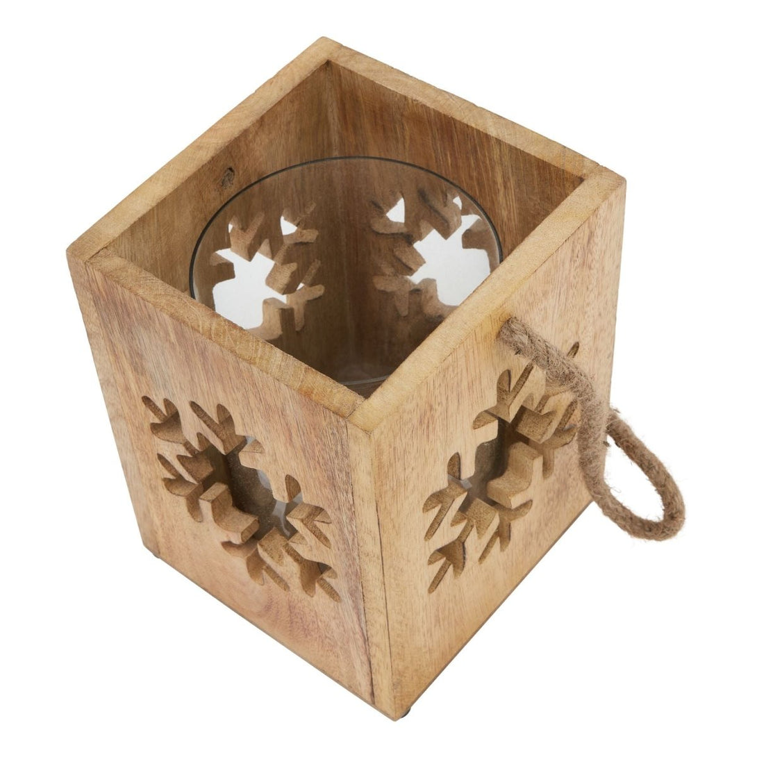 Natural Wooden Large Snowflake Tealight Candle Holder - Bench Store - Bench Store