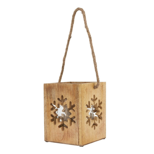 Natural Wooden Large Snowflake Tealight Candle Holder - Bench Store - Bench Store