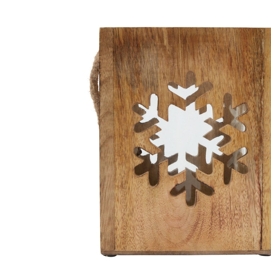 Natural Wooden Large Snowflake Tealight Candle Holder - Bench Store - Bench Store