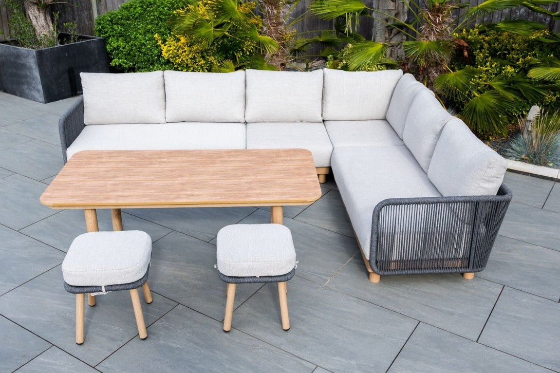 Norfolk Leisure BUXTON Rope Weave Corner Set with High Table | Bench Store