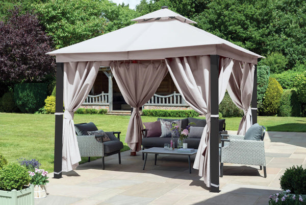 Norfolk Leisure Luxury 3m x 3m LED Gazebo with Taupe Curtains - Norfolk Leisure - Bench Store