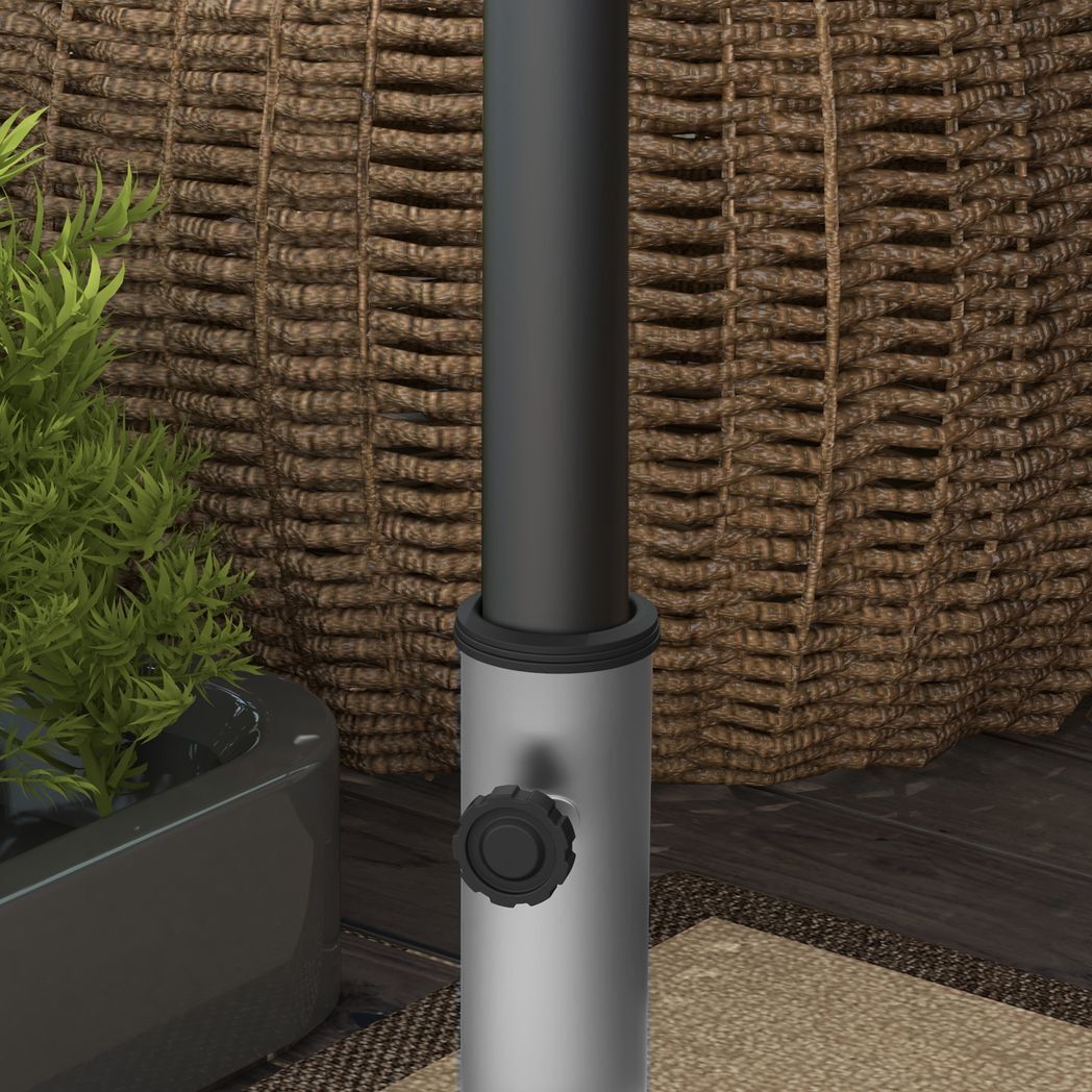 Outsunny 28kg Heavy Duty Granite Parasol Base with Wheels, Retractable Handle - Outsunny - Bench Store