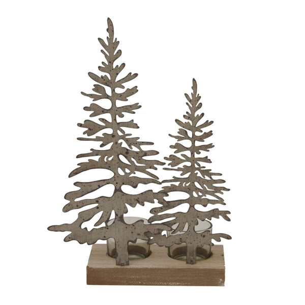Rustic Double Silhouette Trees On Stand - Bench Store - Bench Store