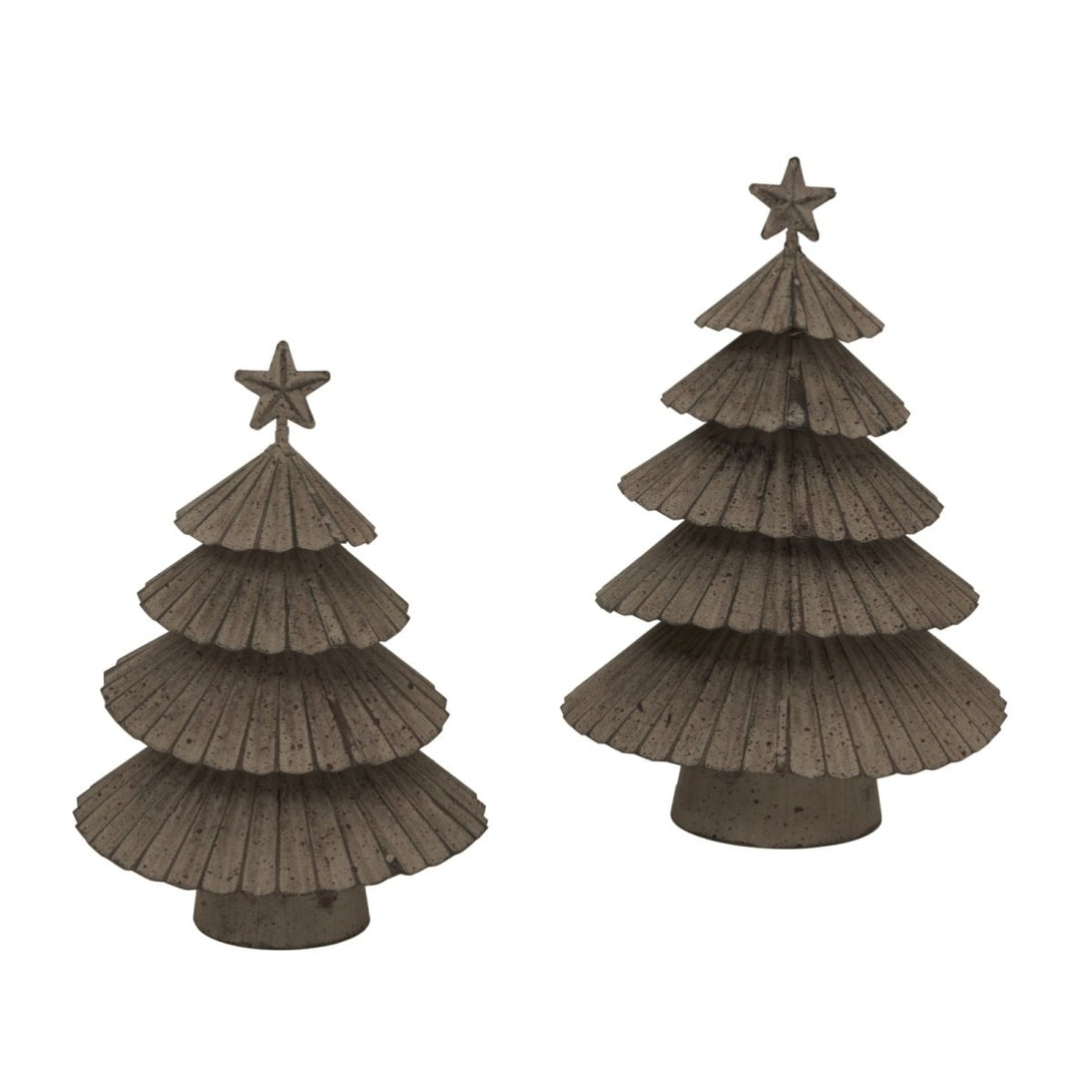 Rustic Metal Layered Tree With Star - Bench Store - Bench Store