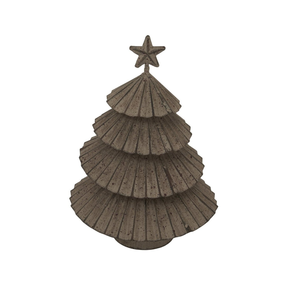 Rustic Metal Layered Tree With Star - Bench Store - Bench Store