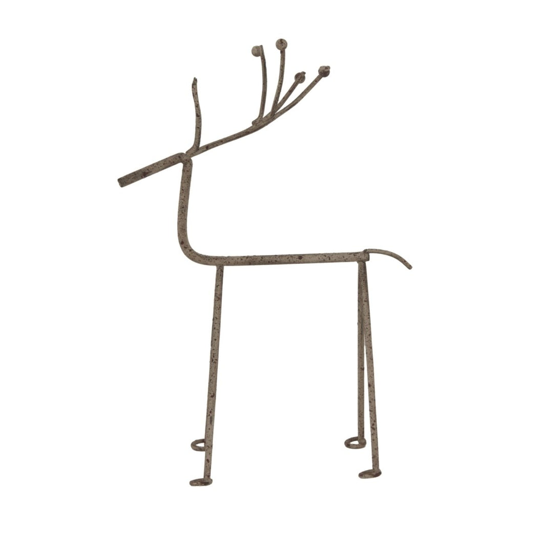 Rustic Metal Reindeer On Stand - Bench Store - Bench Store