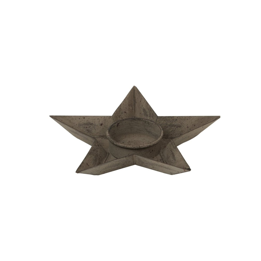 Rustic Metal Star Tealight With Glass Votive - Bench Store - Bench Store