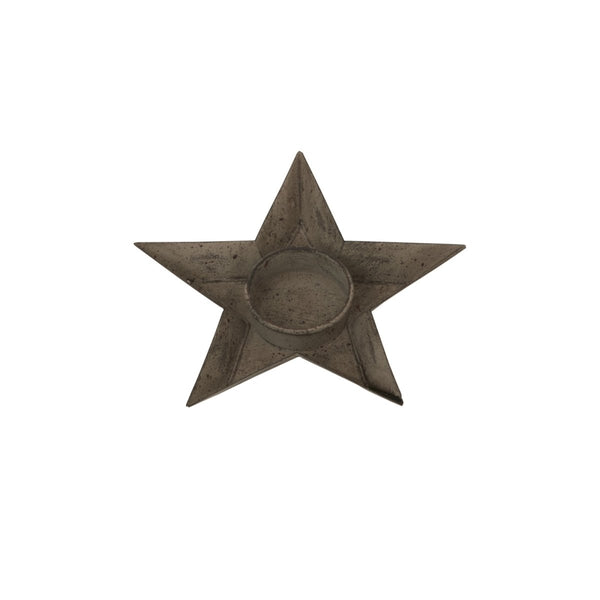 Rustic Metal Star Tealight With Glass Votive - Bench Store - Bench Store