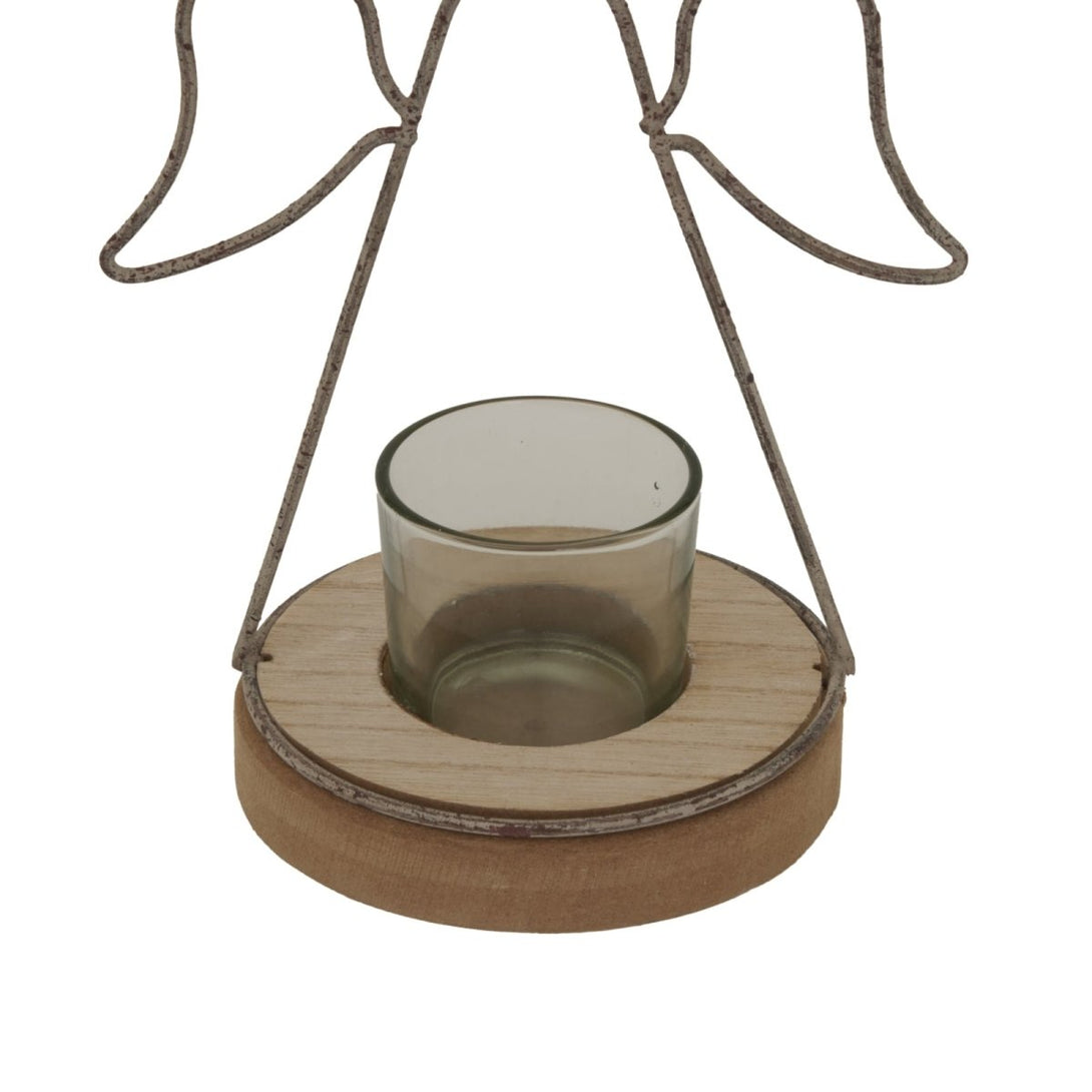 Rustic Outline Angel Tealight On Stand With Glass Votive - Bench Store - Bench Store