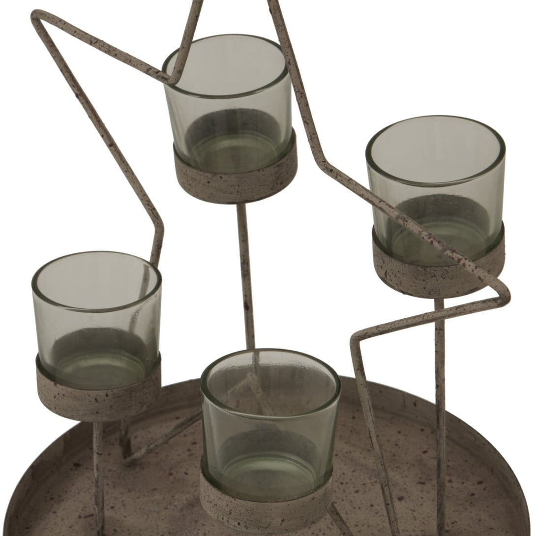 Rustic Outline Star With Four Glass Votives - Bench Store - Bench Store