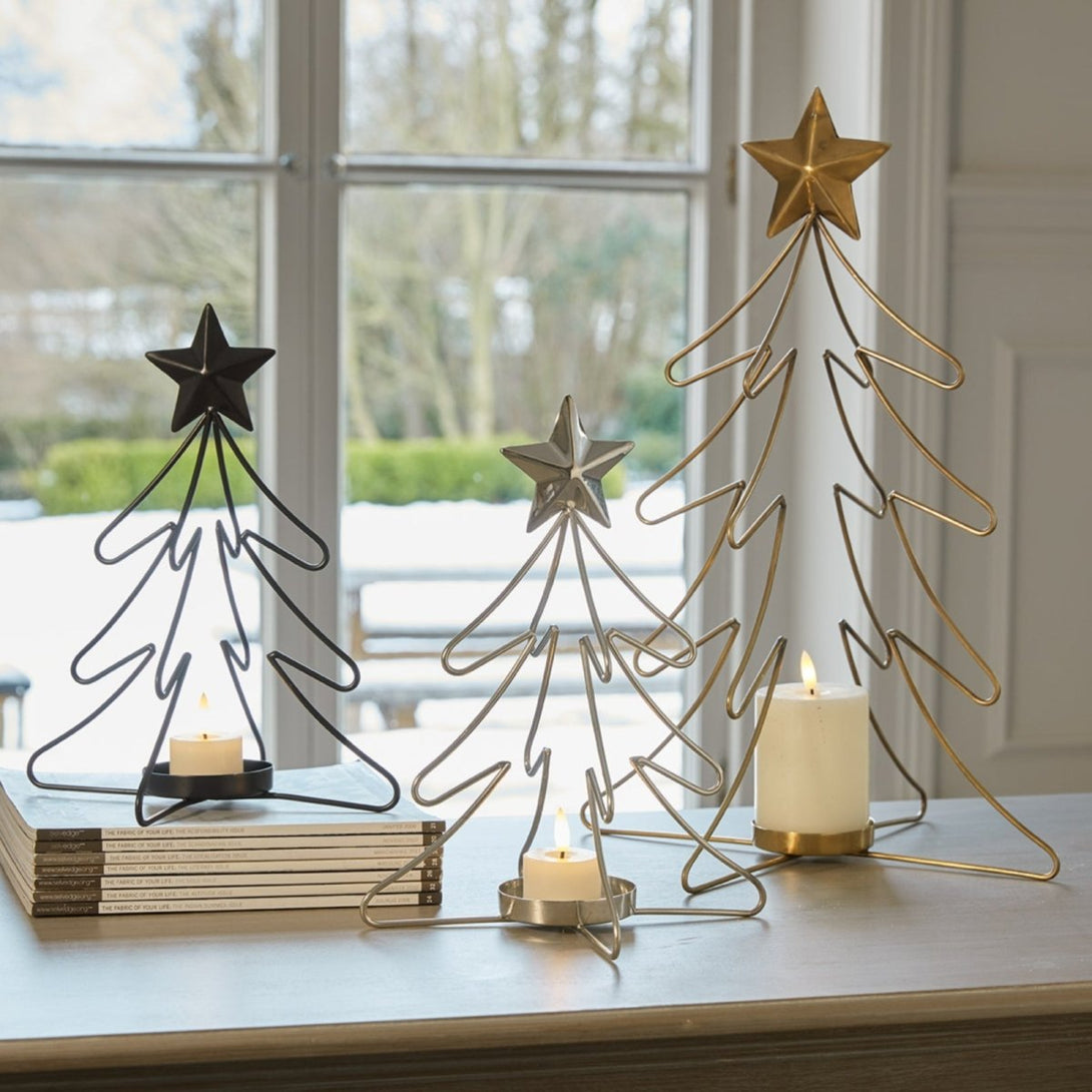 Rustic Outline Tree And Star Candle Holders - Bench Store - Bench Store