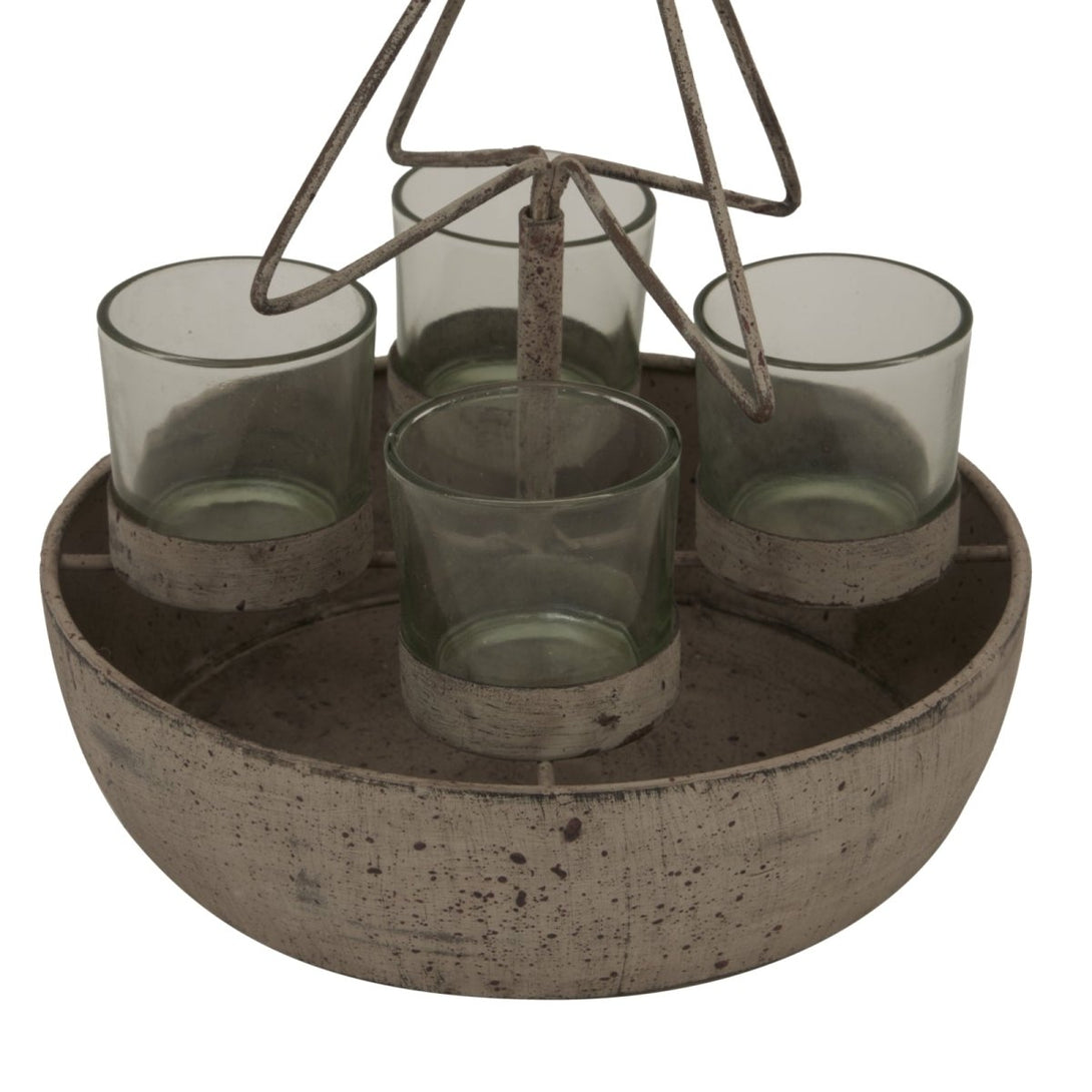 Rustic Outline Tree And Star With Four Glass Votives - Bench Store - Bench Store