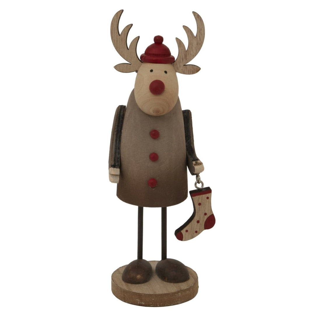 Rustic Rudolf With Stocking Decoration - Bench Store - Bench Store
