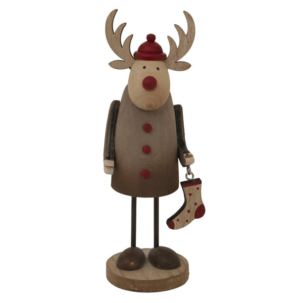 Rustic Rudolf With Stocking Decoration - Bench Store - Bench Store