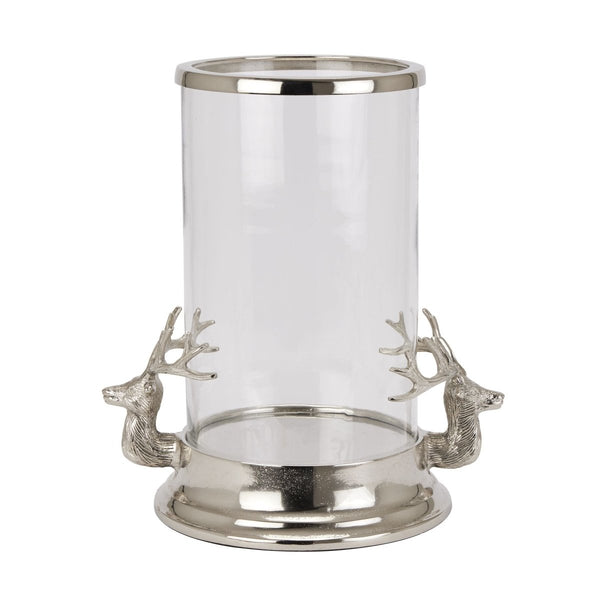 Silver Stag Heads Hurricane Lantern - Bench Store - Bench Store