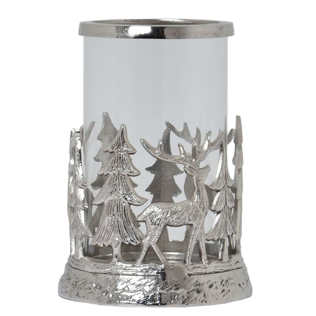 Silver Stag Scene Hurricane Lantern - Bench Store - Bench Store