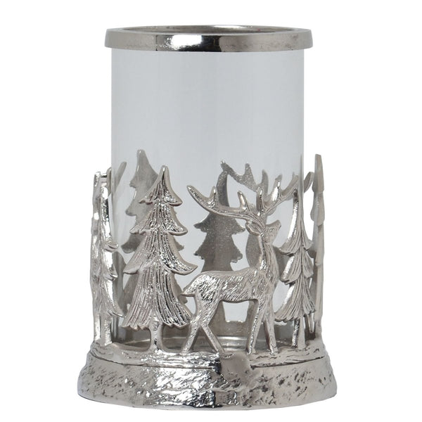 Silver Stag Scene Hurricane Lantern - Bench Store - Bench Store