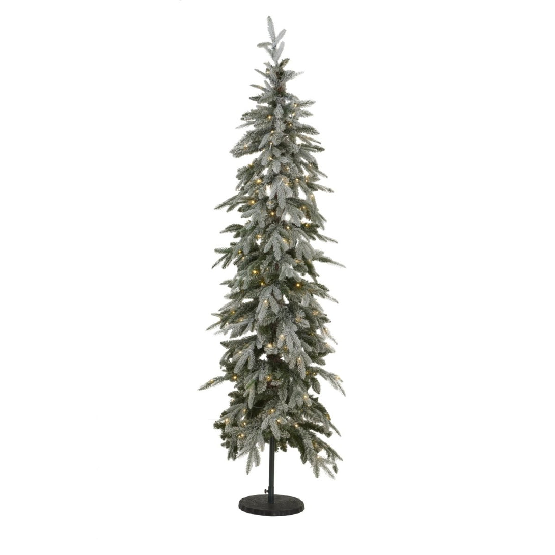 Slim Snowy Woodland Pre - Lit 200 Led Christmas Tree - Bench Store - Bench Store