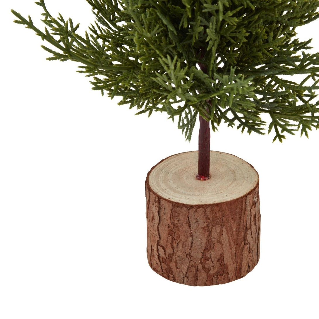 Small Green Fir Tree In Wood Log - Bench Store - Bench Store