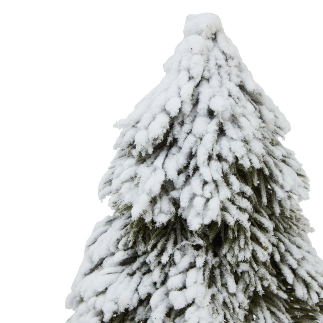 Small Snowy Cedar Tree On Wood Block - Bench Store - Bench Store