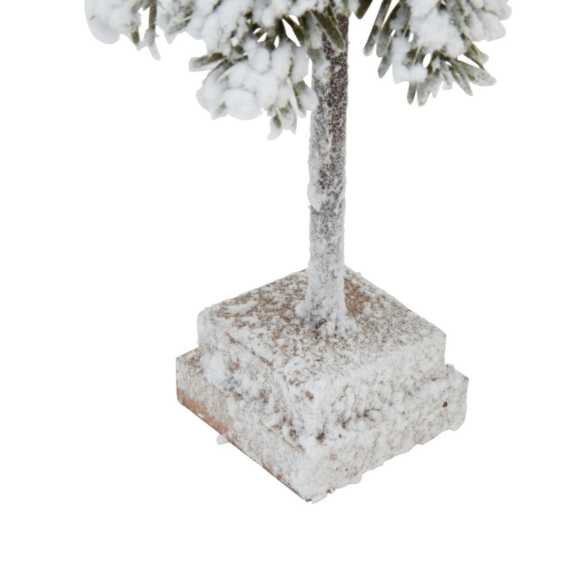 Small Snowy Cedar Tree On Wood Block - Bench Store - Bench Store