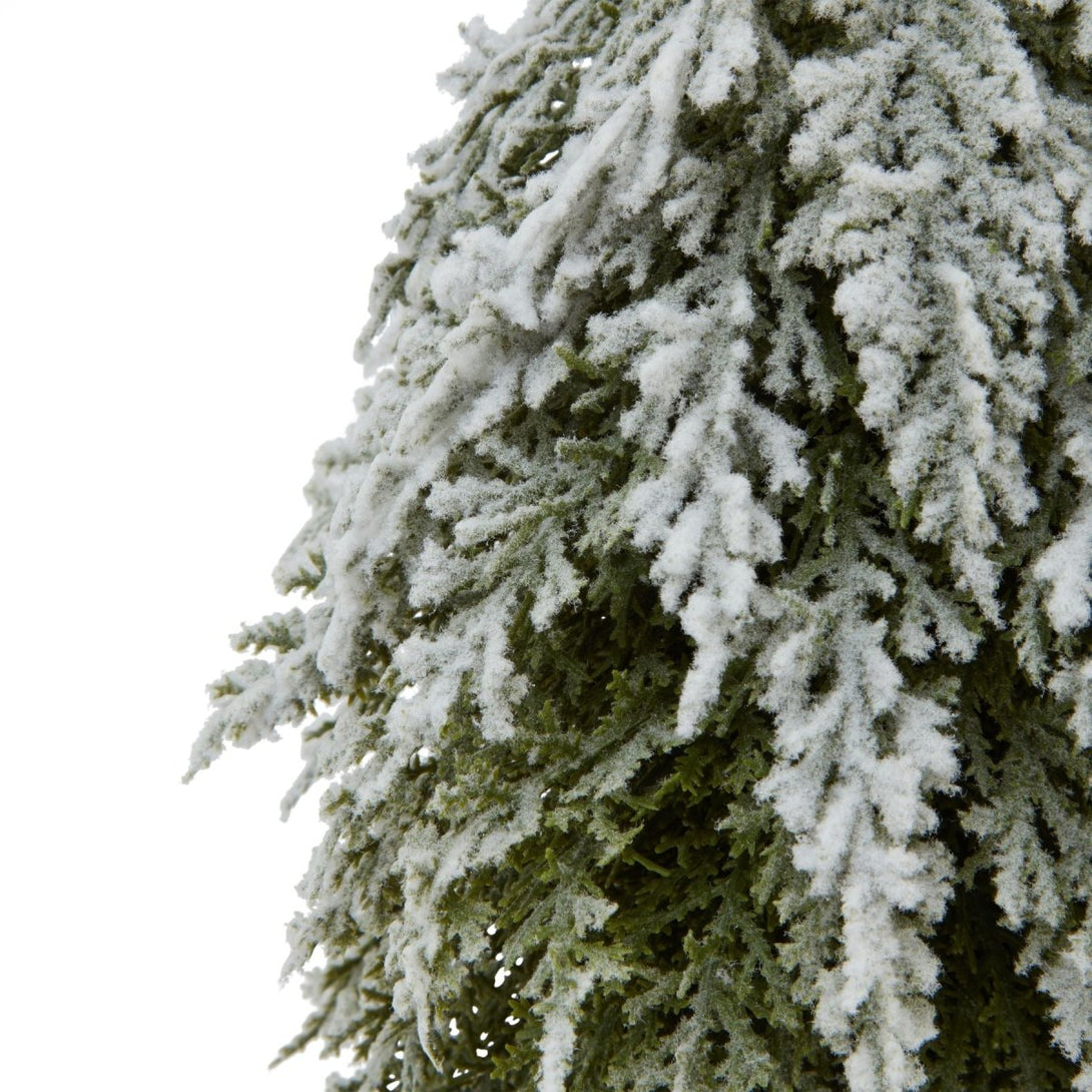 Small Snowy Fir Tree On Tall Wood Log - Bench Store - Bench Store