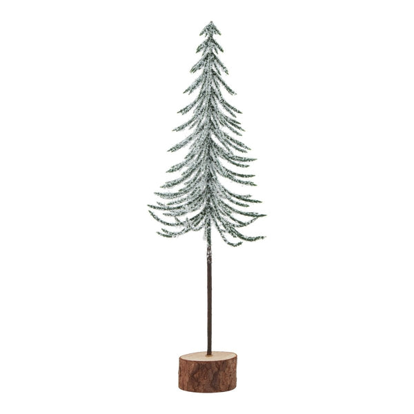 Small Snowy Spindle Tree In Wood Log - Bench Store - Bench Store