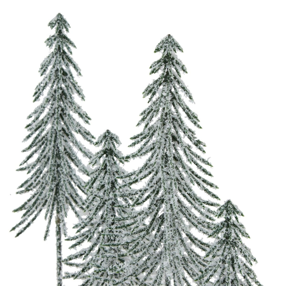 Small Snowy Spindle Tree Quad In Wood Log - Bench Store - Bench Store