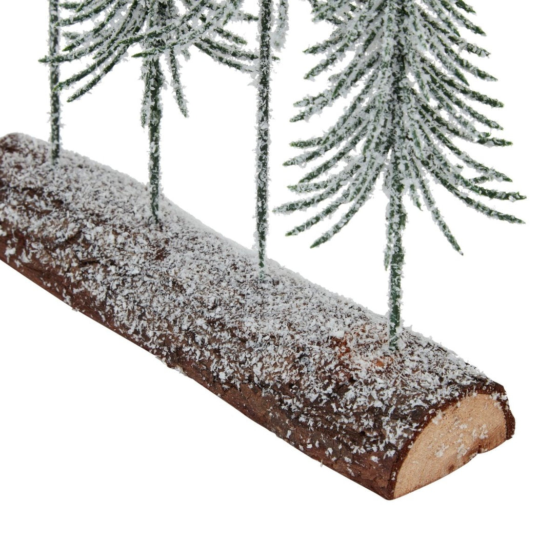 Small Snowy Spindle Tree Quad In Wood Log - Bench Store - Bench Store