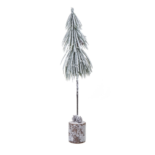 Small Snowy Tree In Wood Log - Bench Store - Bench Store