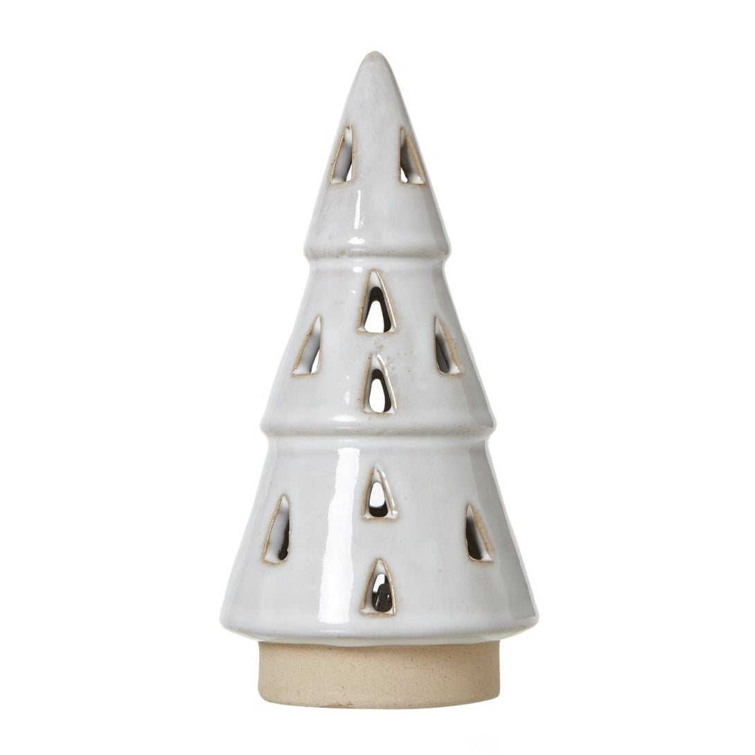 Small White Ceramic Cut - Out Tree With LED Lights - Bench Store - Bench Store