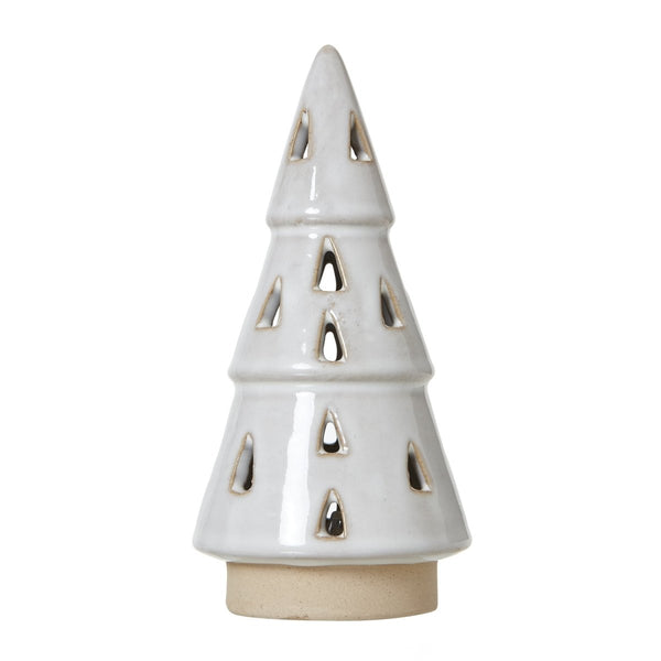 Small White Ceramic Cut - Out Tree With LED Lights - Bench Store - Bench Store