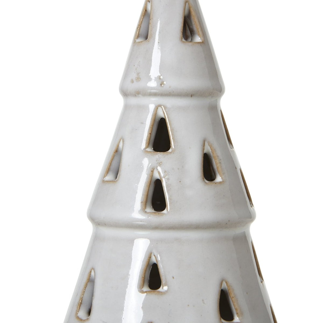 Small White Ceramic Cut - Out Tree With LED Lights - Bench Store - Bench Store