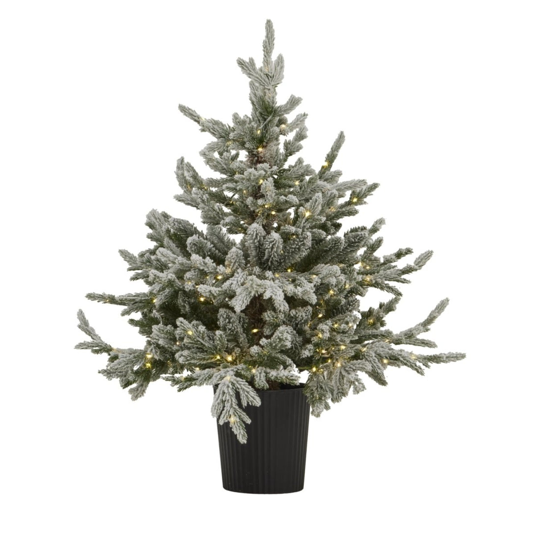 Snowy Forest Fir Pre - Lit Led 300L Christmas Tree In Pot - Bench Store - Bench Store