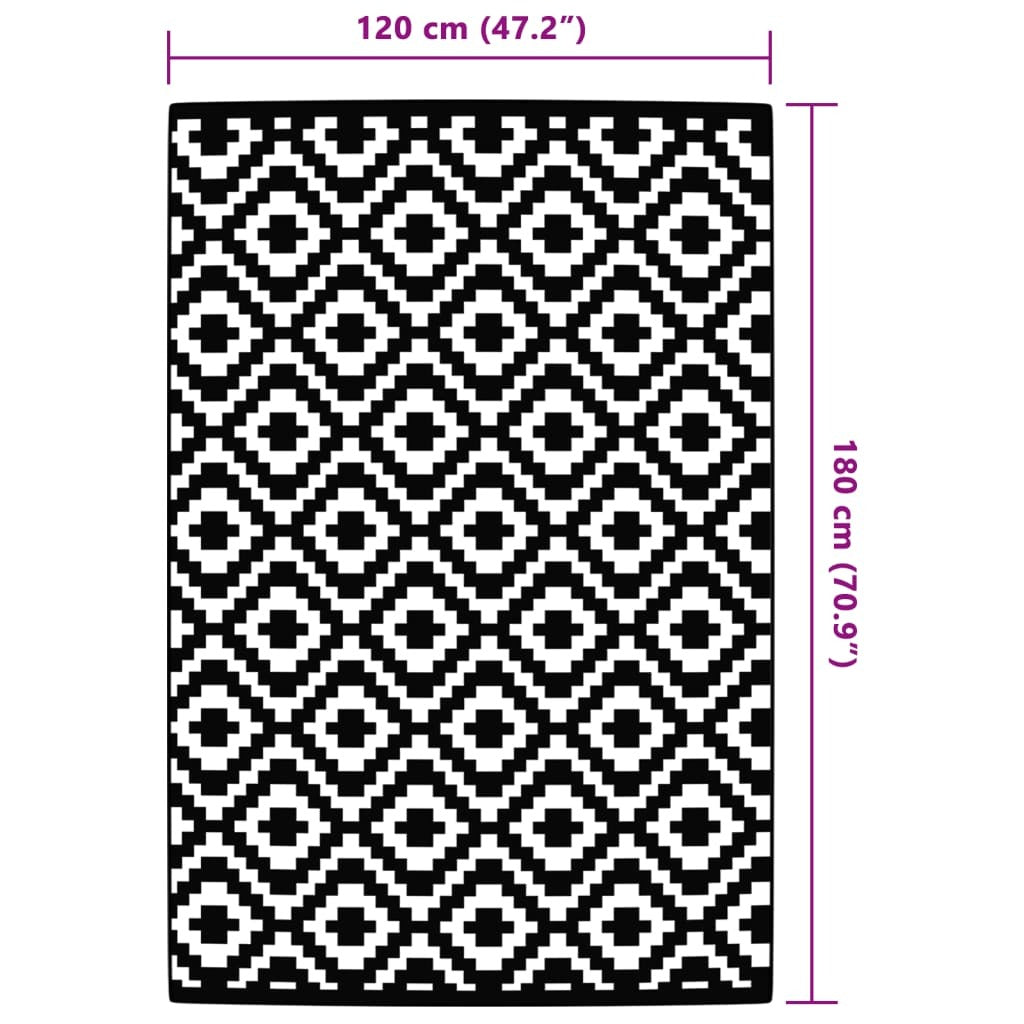 vidaXL Outdoor Carpet Grey 120x180 cm PP - vidaXL - Bench Store