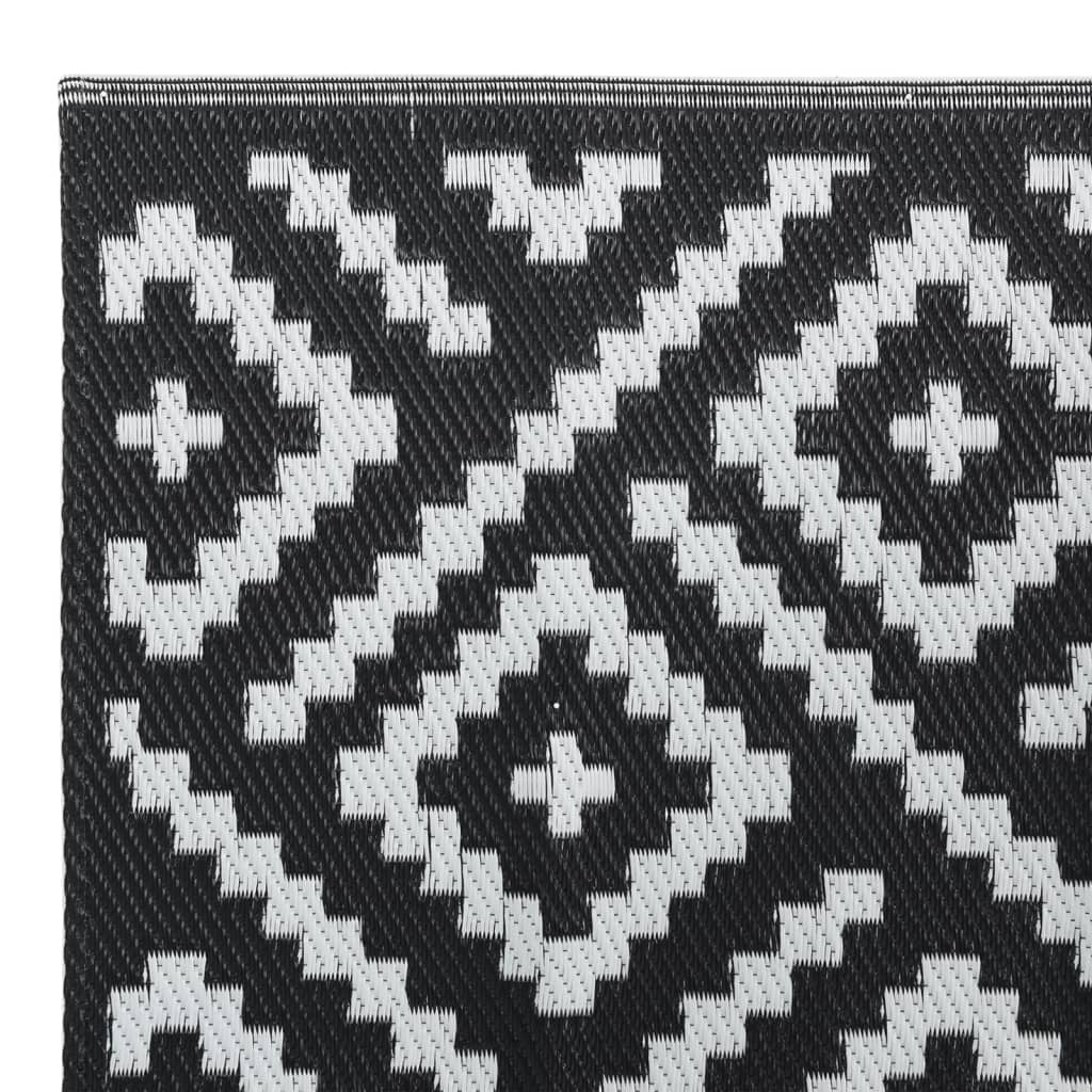 vidaXL Outdoor Carpet White and Black 120x180 cm PP - vidaXL - Bench Store