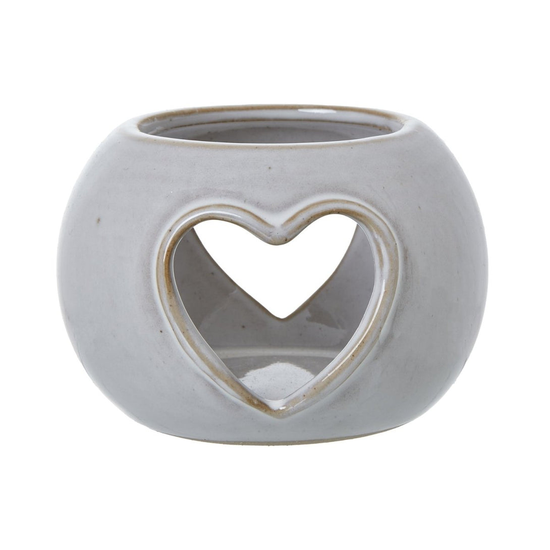 White Ceramic Heart Cut - Out Round Tealight Holder - Bench Store - Bench Store