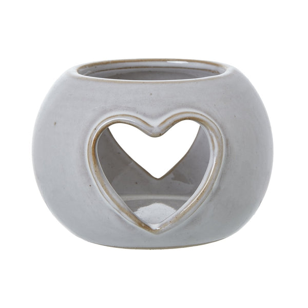 White Ceramic Heart Cut - Out Round Tealight Holder - Bench Store - Bench Store