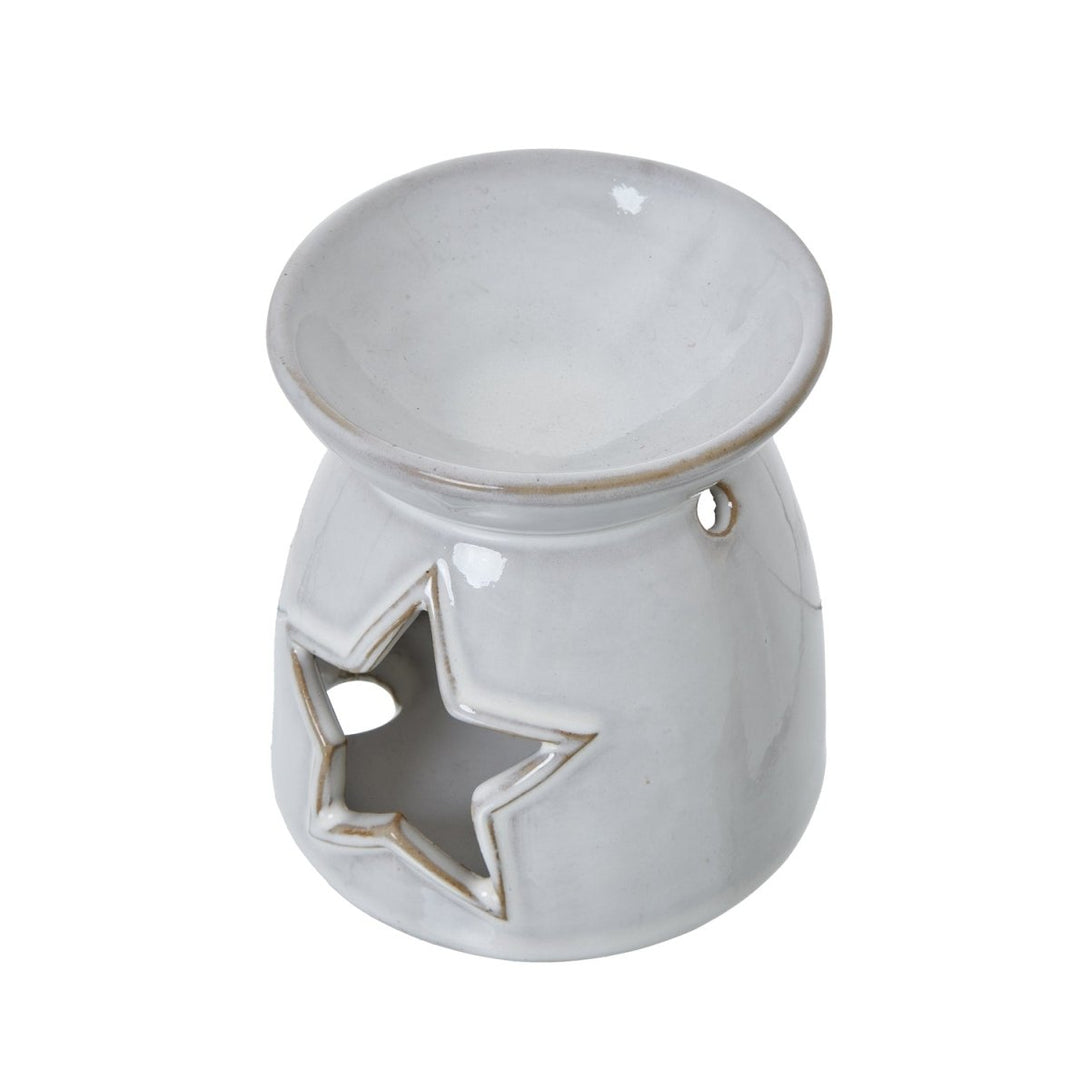 White Ceramic Star Cut - Out Wax Melt Tealight Holder - Bench Store - Bench Store