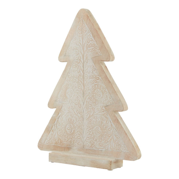 White Wash Collection Wooden Large Patterned Decorative Tree - Bench Store - Bench Store