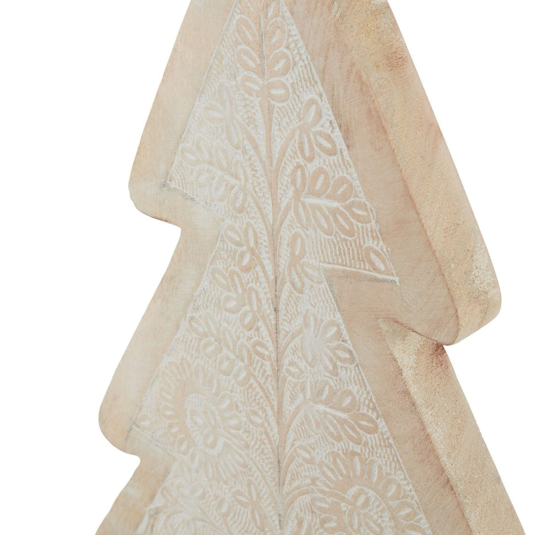 White Wash Collection Wooden Large Patterned Decorative Tree - Bench Store - Bench Store