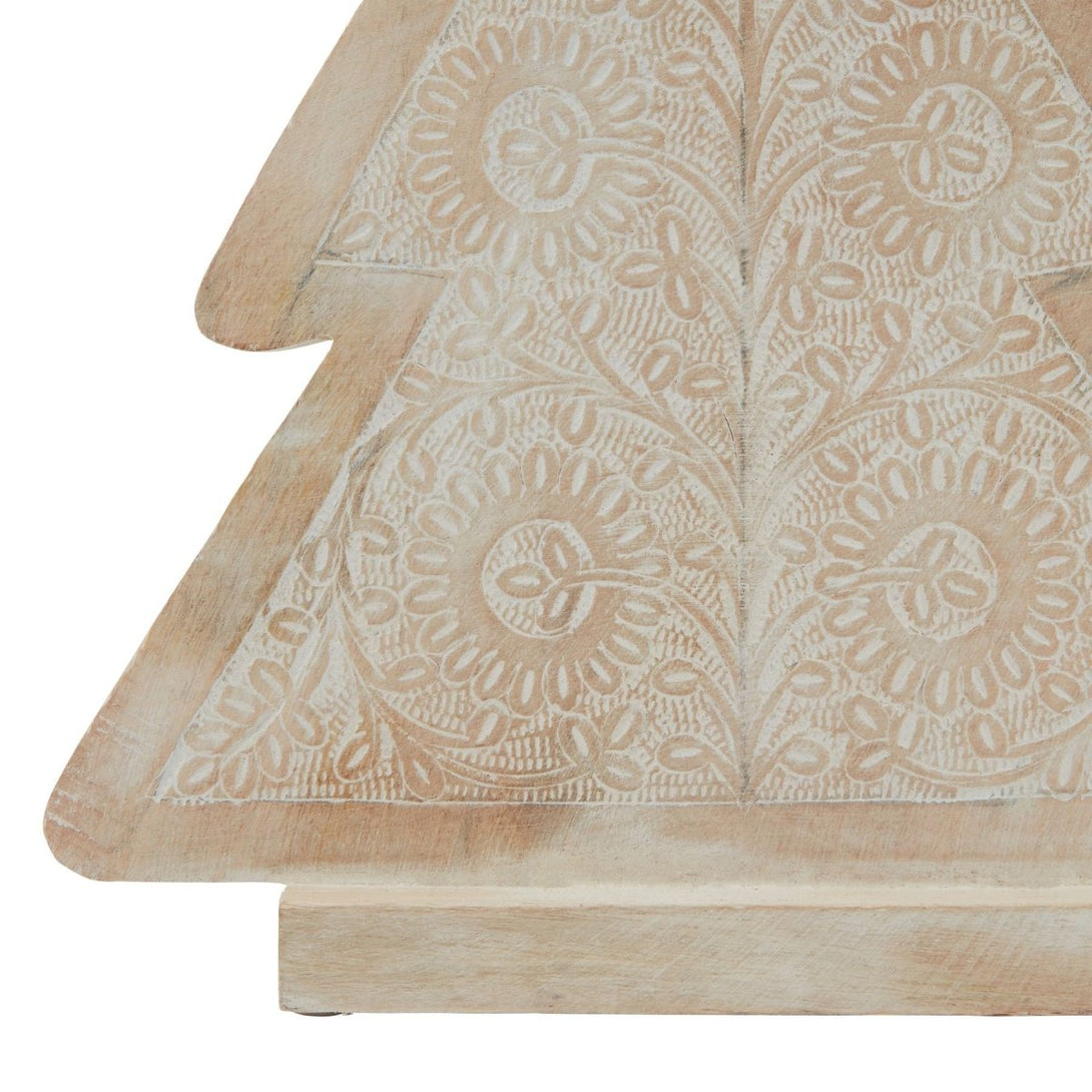 White Wash Collection Wooden Large Patterned Decorative Tree - Bench Store - Bench Store