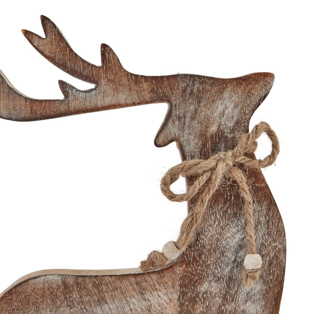 White Wash Collection Wooden Reindeer Decoration - Bench Store - Bench Store